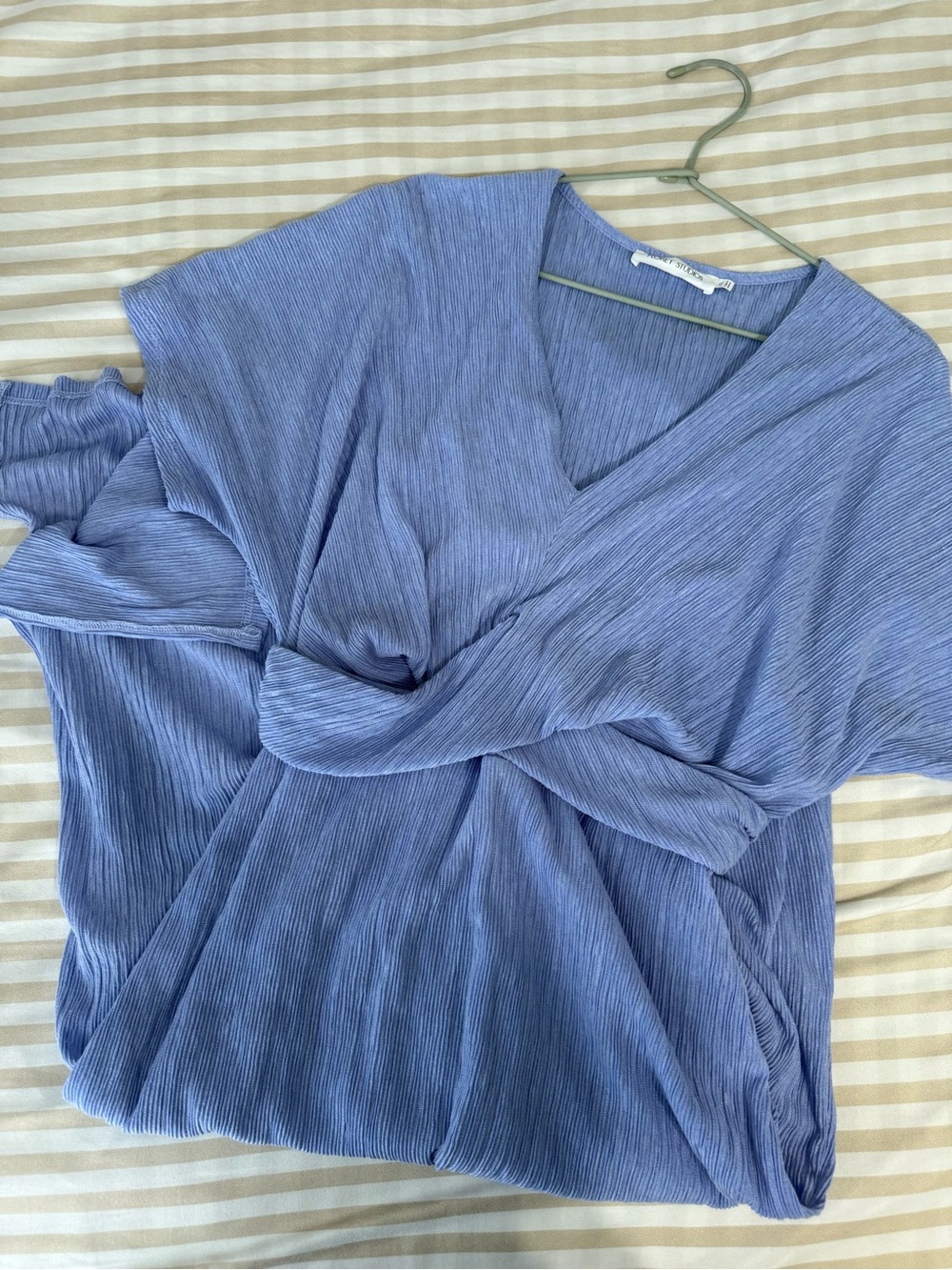 Floret Studios Periwinkle Twist Front Midi Dress XL Side Slit